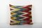 Silk and Velvet Zig Zag Ikat Cushion Cover, 2010s, Image 1