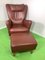 Vintage Leather Relax Chair & Ottoman from Swedese, 1980s, Set of 2 2