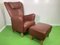 Vintage Leather Relax Chair & Ottoman from Swedese, 1980s, Set of 2 1