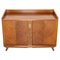 Mid-Century French Iroko Veneer and Brass Bar Cocktail Cabinet, 1950s, Image 1