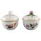 Antique Hand-Painted Porcelain Lidded Bowls by Fürstenberg, Set of 2 1