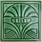 Piastrella Art Deco smaltata verde attribuita a Nord Deutsche Steinutfabrik, anni '20, Immagine 3