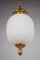 Lámpara colgante Hollywood Regency italiana de vidrio opalino, años 50, Imagen 6