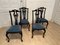 Black Lacquered Chairs, 1970s, Set of 4 5