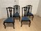 Black Lacquered Chairs, 1970s, Set of 4 2