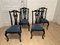 Black Lacquered Chairs, 1970s, Set of 4, Image 2