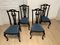 Black Lacquered Chairs, 1970s, Set of 4 3