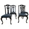 Black Lacquered Chairs, 1970s, Set of 4 1