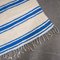 Vintage Berber Blue Stripe Hanbel Rug 3