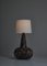 Large Blue Brown Ceramics Table Lamp attributed to Birte Troest, Denmark, 1970s 6