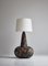 Large Blue Brown Ceramics Table Lamp attributed to Birte Troest, Denmark, 1970s 4