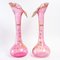 Large 19th Century Pink Crystal Tulip Vases, Set of 2 4