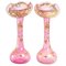 Large 19th Century Pink Crystal Tulip Vases, Set of 2 1