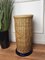 Italian Blue Bamboo Rattan Ceramic Base Umbrella Stand, Image 6