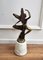 Italian Gilt Brass and White Marble Sculpture Trophy Door Stop, 1970s 5