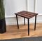 Mid-Century Modern Italian Metal Base Brass Feet Wooden Slat Stool, 1970s, Image 6