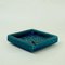 Italienischer quadratischer Rimini Blu Aschenbecher aus Keramik von Aldo Londi für Bitossi, 1960er 3