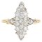 18 Karat Modern French Diamonds Yellow Gold Marquise Ring, Image 1