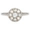 French Diamonds Platinum Round Shape Engagement Ring, 1920s 1