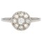 French Diamonds Platinum Round Shape Engagement Ring, 1920s, Image 1