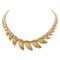 French 18 Karat Yellow Gold Feather Necklace, 1950s 1