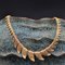 French 18 Karat Yellow Gold Feather Necklace, 1950s, Image 3