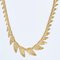 French 18 Karat Yellow Gold Feather Necklace, 1950s, Image 5