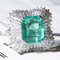 18k Vintage White Gold with Colombian Emerald Ballerina Ring 2