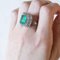 18k Vintage White Gold with Colombian Emerald Ballerina Ring 25