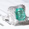 18k Vintage White Gold with Colombian Emerald Ballerina Ring, Image 5