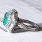 18k Vintage White Gold with Colombian Emerald Ballerina Ring, Image 9