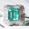 18k Vintage White Gold with Colombian Emerald Ballerina Ring, Image 11