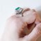 18k Vintage White Gold with Colombian Emerald Ballerina Ring, Image 22