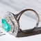 18k Vintage White Gold with Colombian Emerald Ballerina Ring, Image 13
