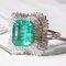 18k Vintage White Gold with Colombian Emerald Ballerina Ring 12