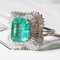 18k Vintage White Gold with Colombian Emerald Ballerina Ring, Image 12