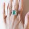 18k Vintage White Gold with Colombian Emerald Ballerina Ring 18
