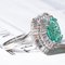 18k Vintage White Gold with Colombian Emerald Ballerina Ring, Image 4