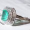 18k Vintage White Gold with Colombian Emerald Ballerina Ring 1