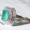 18k Vintage White Gold with Colombian Emerald Ballerina Ring, Image 1