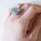 18k Vintage White Gold with Colombian Emerald Ballerina Ring 21