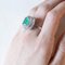 18k Vintage White Gold with Colombian Emerald Ballerina Ring 19