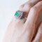 18k Vintage White Gold with Colombian Emerald Ballerina Ring, Image 19