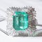 18k Vintage White Gold with Colombian Emerald Ballerina Ring 10