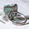 18k Vintage White Gold with Colombian Emerald Ballerina Ring, Image 8