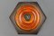 German Fat Lava Orange and Brown Ceramic Flush Mount, 1970s, Image 2