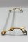Art Deco French Double Glass Towel Holder with Brass Ends, 1930s 6