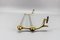 Art Deco French Double Glass Towel Holder with Brass Ends, 1930s, Image 16