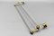 Art Deco French Double Glass Towel Holder with Brass Ends, 1930s 5