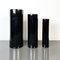 Modern Italian Black Glazed Ceramic Cylindrical Vases by Milesi Milano, 1980s, Set of 3, Image 4